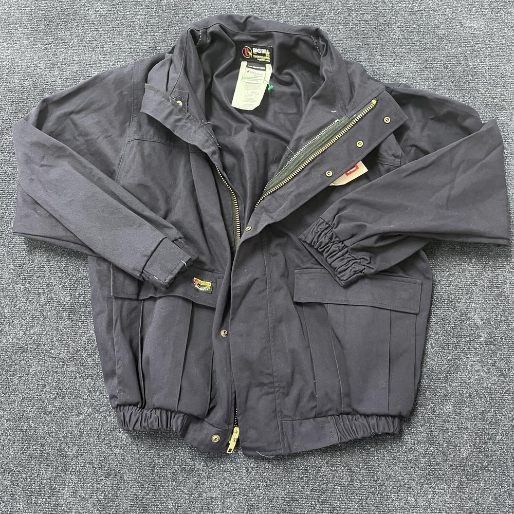 Big‎ Bill FR Jacket Mens Large Navy Blue Flame Resistant Workwear Westex L490US9